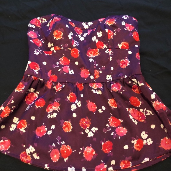 American Eagle Silky Tube Top, Size XS Floral Prin - Picture 1 of 3